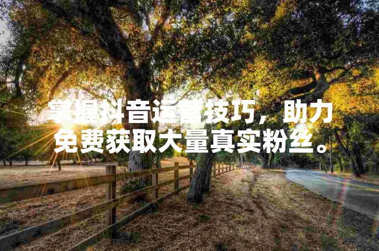 掌握抖音运营技巧，助力免费获取大量真实粉丝。
