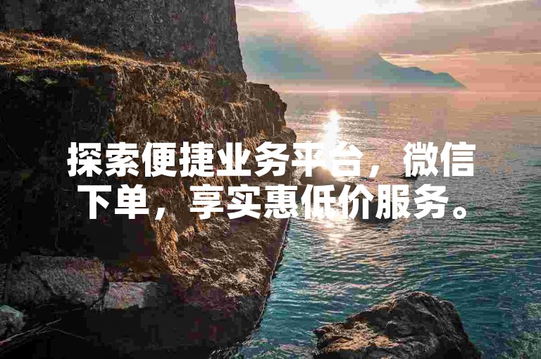 探索便捷业务平台，微信下单，享实惠低价服务。