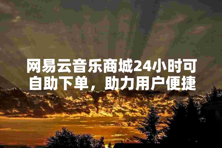 网易云音乐商城24小时可自助下单，助力用户便捷购物体验。