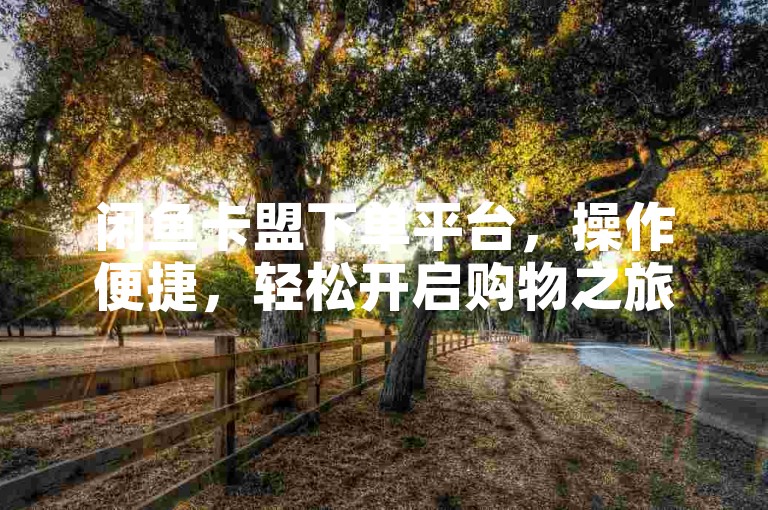 闲鱼卡盟下单平台，操作便捷，轻松开启购物之旅。