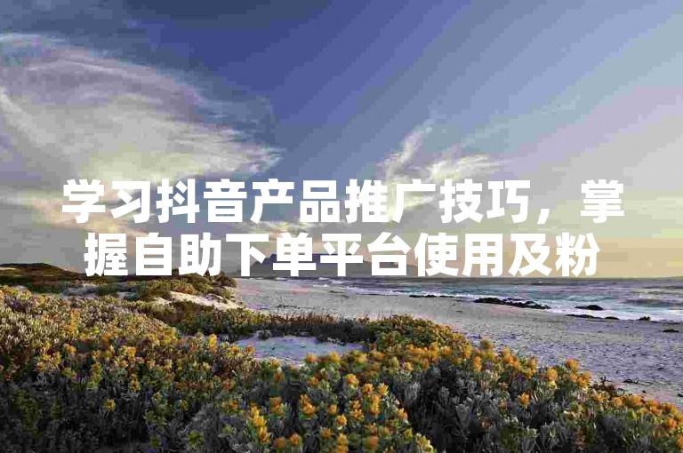 学习抖音产品推广技巧，掌握自助下单平台使用及粉丝增长方法。