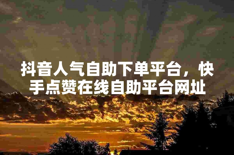 抖音人气自助下单平台，快手点赞在线自助平台网址