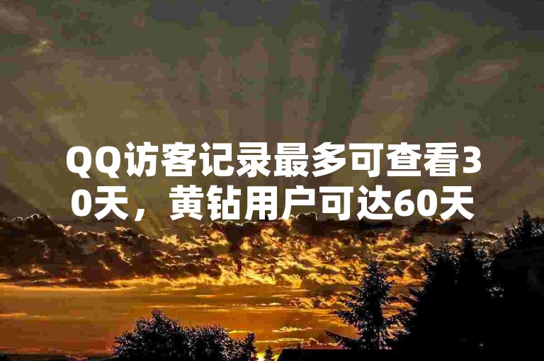 QQ访客记录最多可查看30天，黄钻用户可达60天或更长。