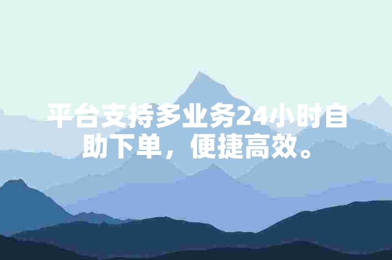 平台支持多业务24小时自助下单，便捷高效。
