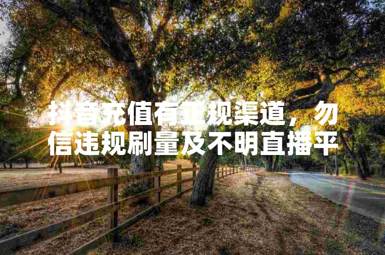 抖音充值有正规渠道，勿信违规刷量及不明直播平台相关信息。