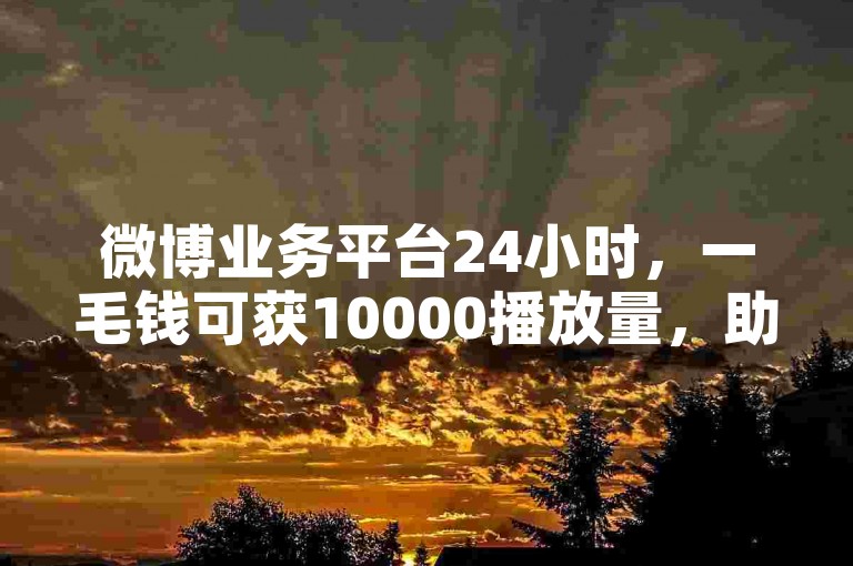 微博业务平台24小时，一毛钱可获10000播放量，助力内容推广。