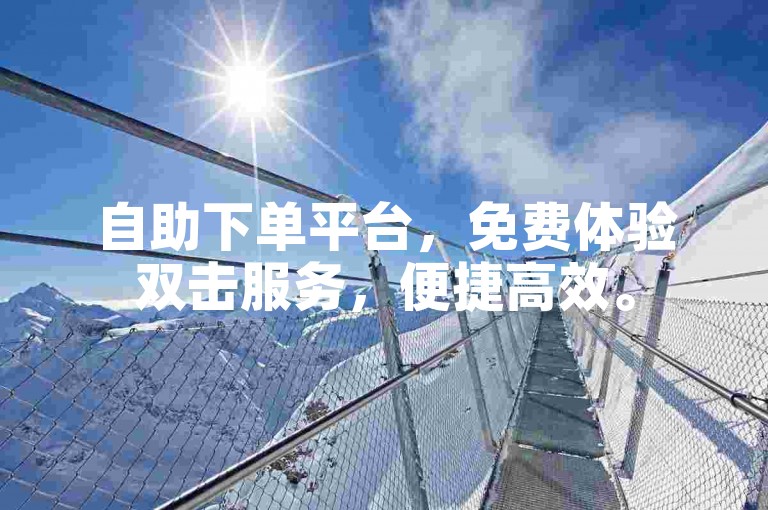 自助下单平台，免费体验双击服务，便捷高效。