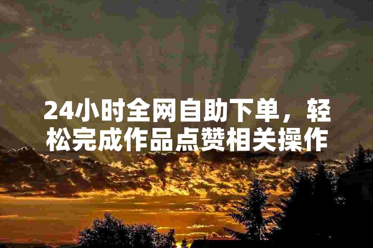 24小时全网自助下单，轻松完成作品点赞相关操作。