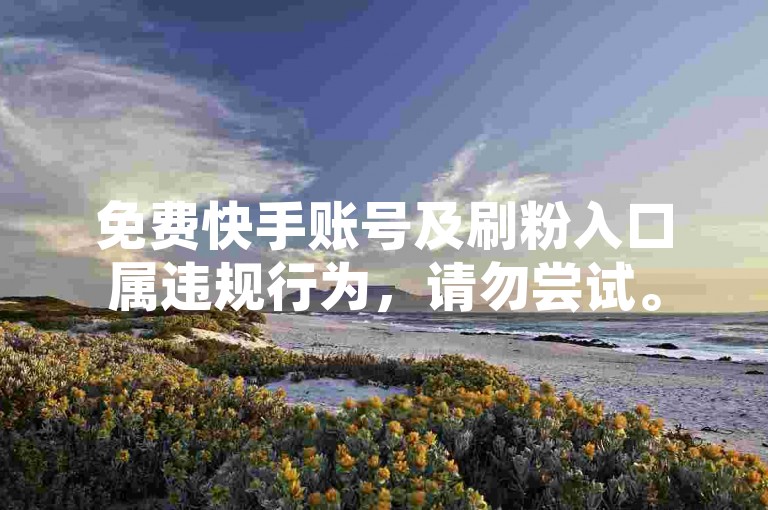 免费快手账号及刷粉入口属违规行为，请勿尝试。