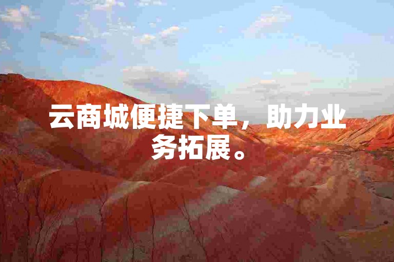 云商城便捷下单，助力业务拓展。