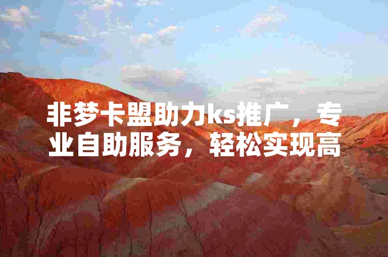 非梦卡盟助力ks推广，专业自助服务，轻松实现高效传播。