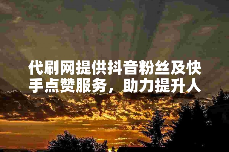 代刷网提供抖音粉丝及快手点赞服务，助力提升人气。