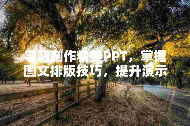 学习制作精美PPT，掌握图文排版技巧，提升演示效果。