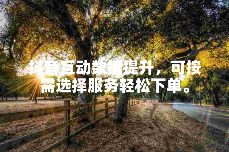 抖音互动数据提升，可按需选择服务轻松下单。