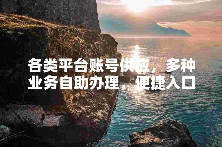 各类平台账号供应，多种业务自助办理，便捷入口即达。