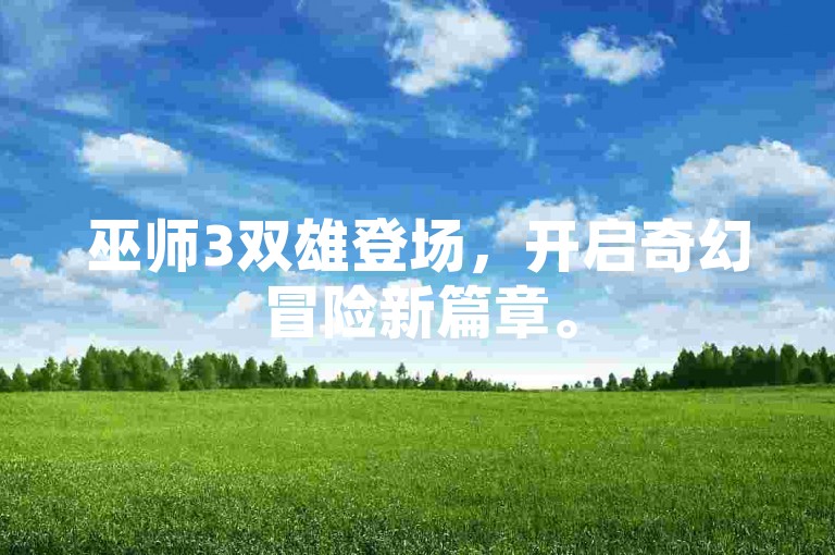 巫师3双雄登场，开启奇幻冒险新篇章。