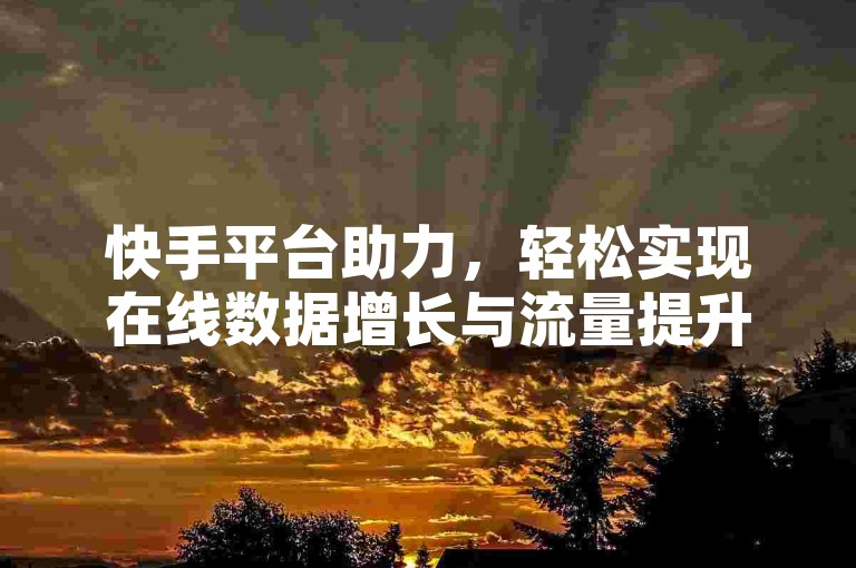 快手平台助力，轻松实现在线数据增长与流量提升。