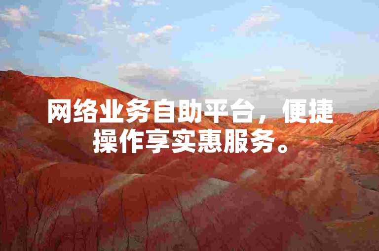 网络业务自助平台，便捷操作享实惠服务。