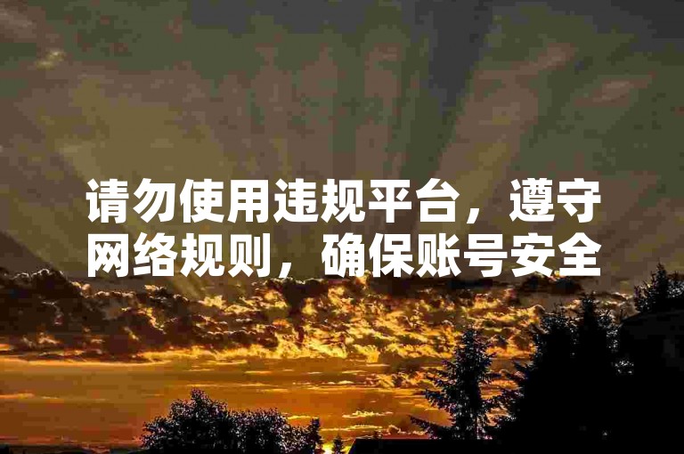 请勿使用违规平台，遵守网络规则，确保账号安全。