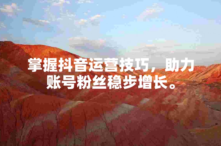 掌握抖音运营技巧，助力账号粉丝稳步增长。