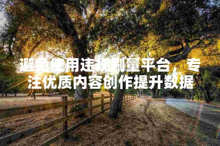 避免使用违规刷量平台，专注优质内容创作提升数据。
