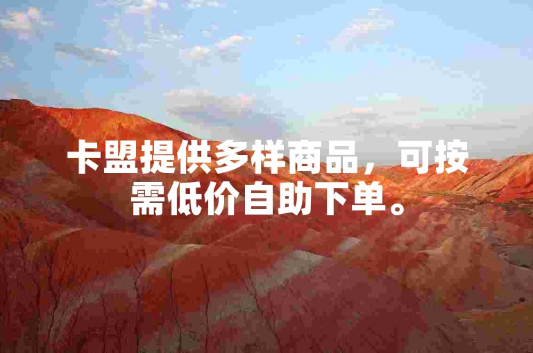 卡盟提供多样商品，可按需低价自助下单。