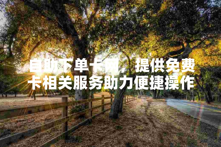 自助下单卡网，提供免费卡相关服务助力便捷操作。