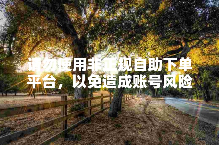 请勿使用非正规自助下单平台，以免造成账号风险与损失。