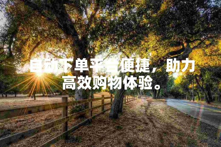 自动下单平台便捷，助力高效购物体验。