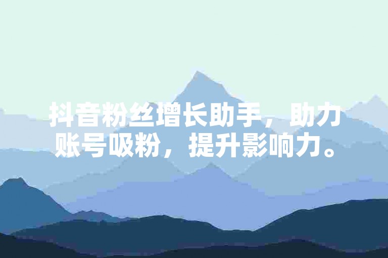 抖音粉丝增长助手，助力账号吸粉，提升影响力。