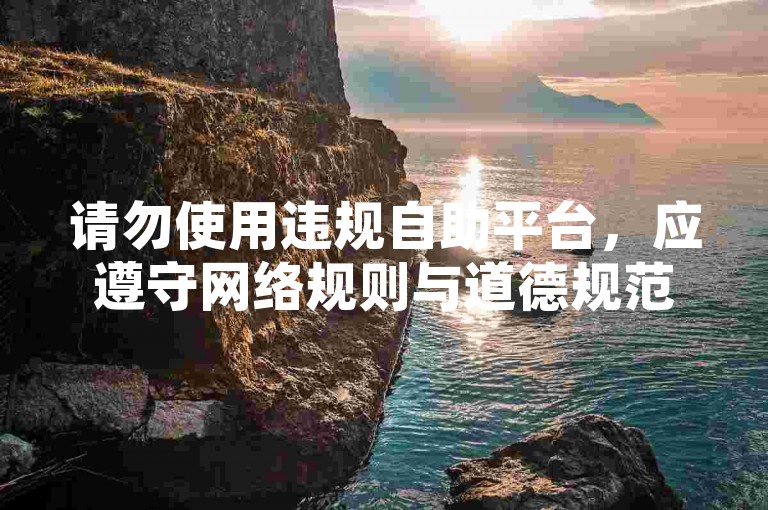 请勿使用违规自助平台，应遵守网络规则与道德规范。