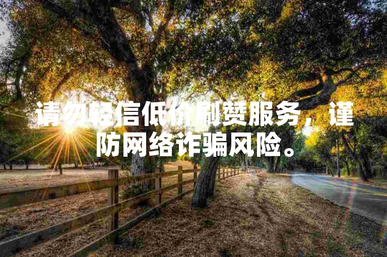 请勿轻信低价刷赞服务，谨防网络诈骗风险。