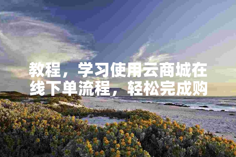 教程，学习使用云商城在线下单流程，轻松完成购物操作。