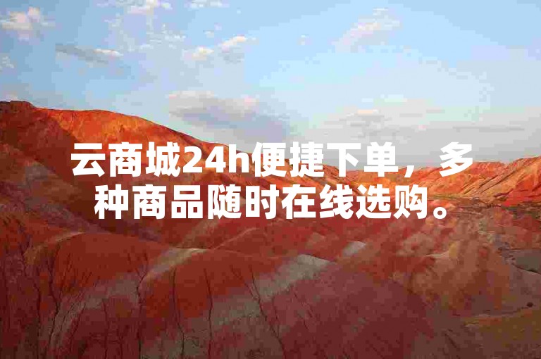 云商城24h便捷下单，多种商品随时在线选购。