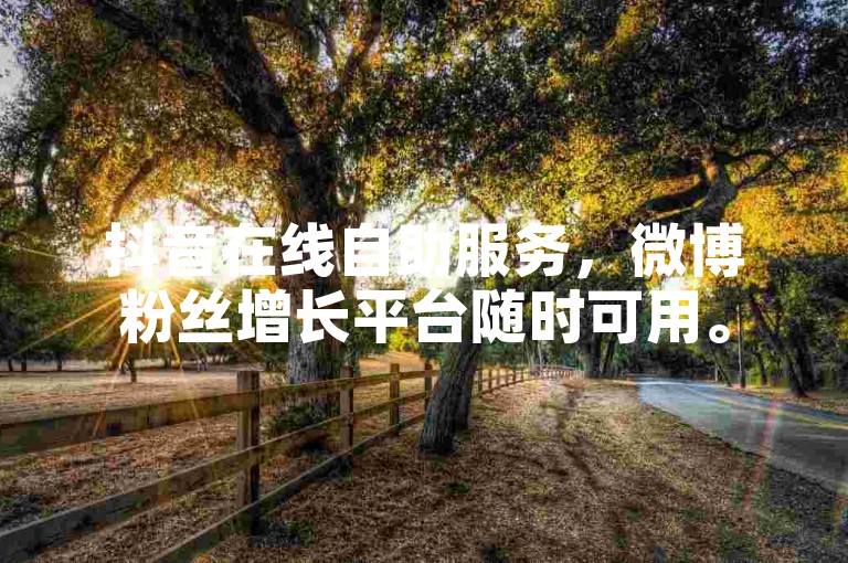 抖音在线自助服务，微博粉丝增长平台随时可用。