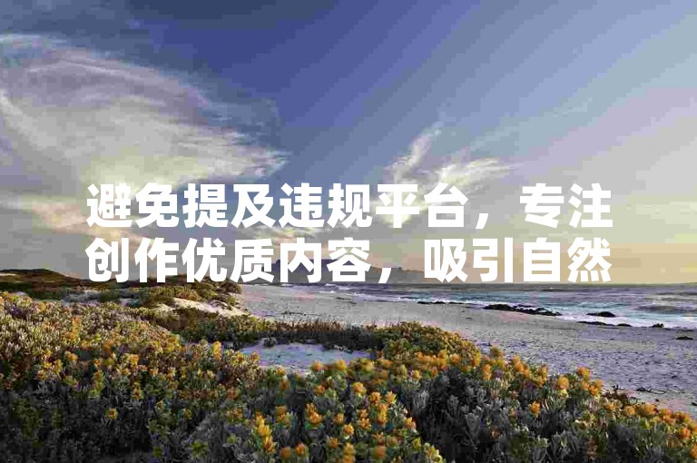 避免提及违规平台，专注创作优质内容，吸引自然流量。