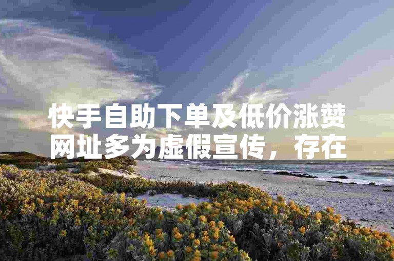 快手自助下单及低价涨赞网址多为虚假宣传，存在风险。