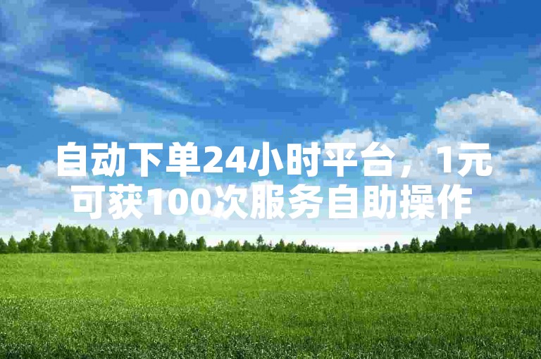 自动下单24小时平台，1元可获100次服务自助操作。