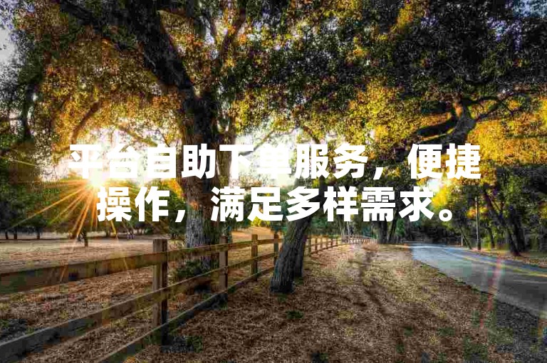 平台自助下单服务，便捷操作，满足多样需求。