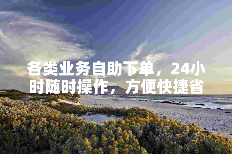各类业务自助下单，24小时随时操作，方便快捷省心。