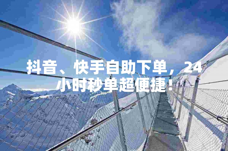 抖音、快手自助下单，24小时秒单超便捷！