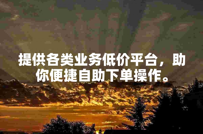 提供各类业务低价平台，助你便捷自助下单操作。