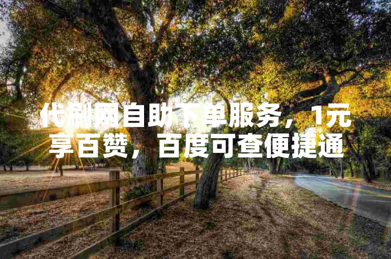 代刷网自助下单服务，1元享百赞，百度可查便捷通道。