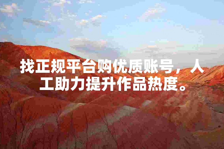 找正规平台购优质账号，人工助力提升作品热度。