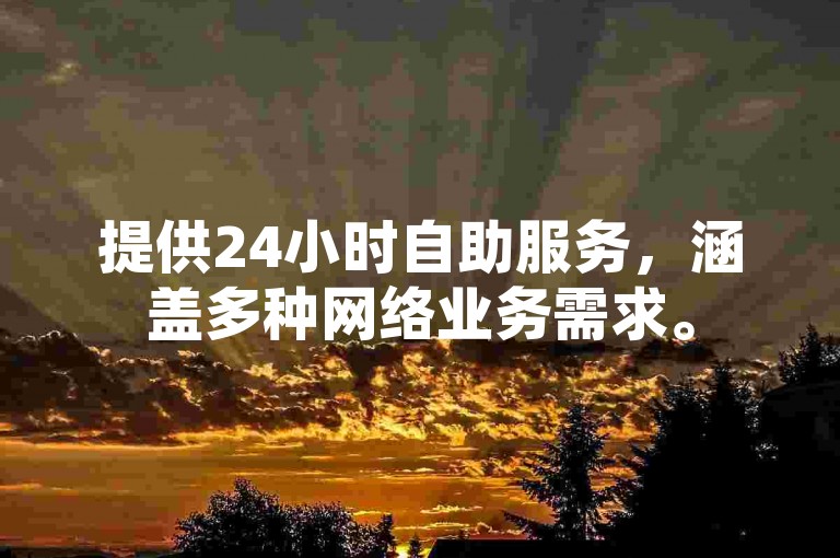 提供24小时自助服务，涵盖多种网络业务需求。