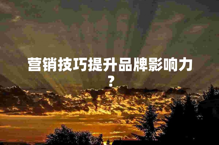 营销技巧提升品牌影响力？
