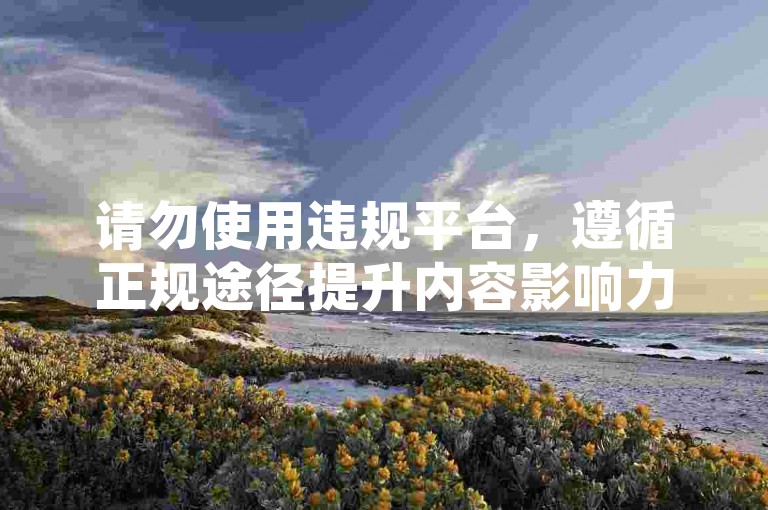 请勿使用违规平台，遵循正规途径提升内容影响力。