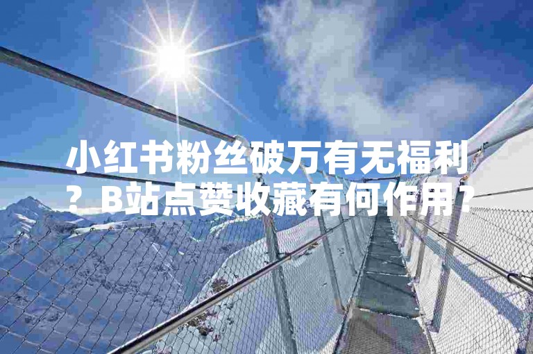 小红书粉丝破万有无福利？B站点赞收藏有何作用？