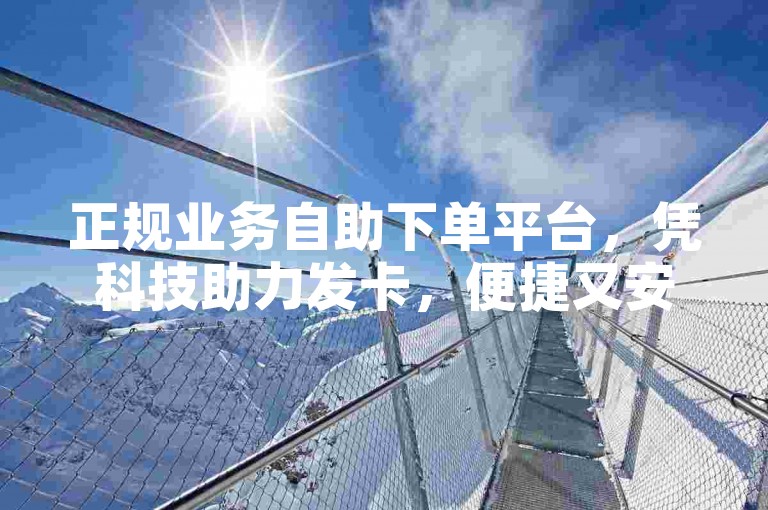 正规业务自助下单平台，凭科技助力发卡，便捷又安心。