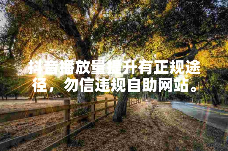 抖音播放量提升有正规途径，勿信违规自助网站。
